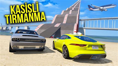 Jaguar vs Dodge Ailesi Arabalar Kasisli Tırmanma Parkurunda GTA 5