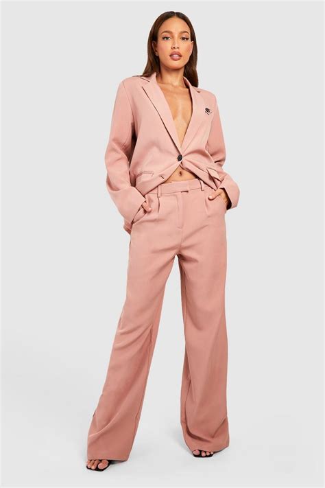 Tall Tailored Wide Leg Trousers Boohoo Uk