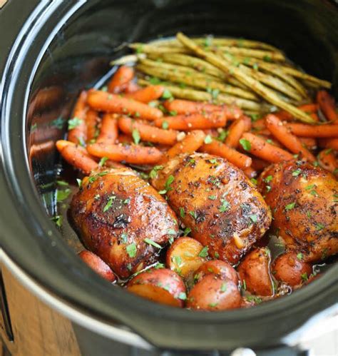 Recette de poulet et légumes miel et ail à la mijoteuse