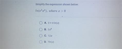 Solved Simplify The Expression Shown Below In Ex Where X Chegg