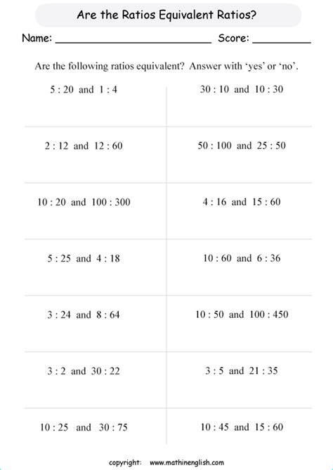 Equivalent Ratio Math Worksheets 6th Grade Common Core Math Equivalent Ratios Word Problem For