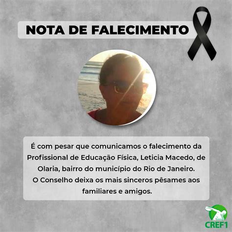 Nota De Falecimento Cref