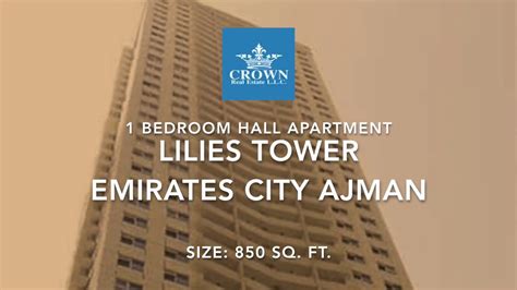 Lilies Tower Emirates City Ajman 1 Bedroom Hall Apartment 850 Sq