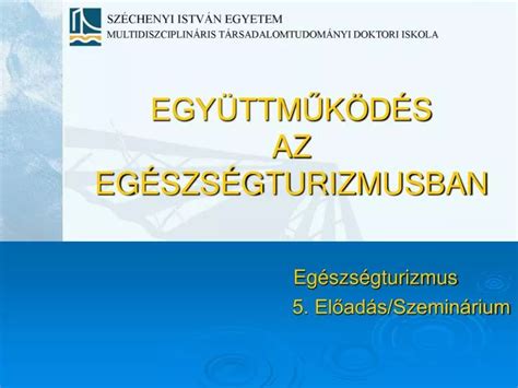 PPT EGYÜTTMŰKÖDÉS AZ EGÉSZSÉGTURIZMUSBAN PowerPoint Presentation ID