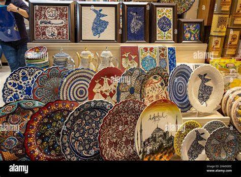 Turkish Traditional Colorful Souvenirs In Historic Grand Bazaar In