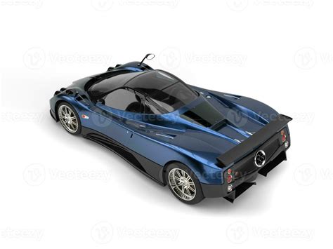 Metallic Blue Awesome Luxury Super Sports Car Top Back View 31196166