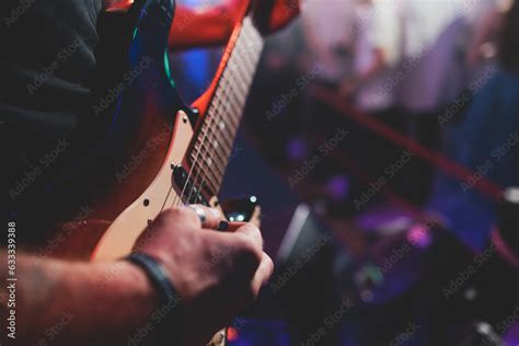 Photo Art Print Concert View Of An Electric Guitar Player With