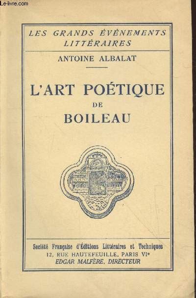 L Art Po Tique De Boileau Exemplaire N Collection Les