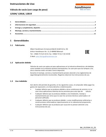 handtmann 12504 Instrucciones de operación Manualzz