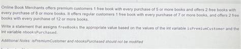 Solved Online Book Merchants Offers Premium Customers 1 Free