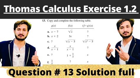 Thomas Calculus Exercise 1 2 Question 13 Solution Copy And Complete