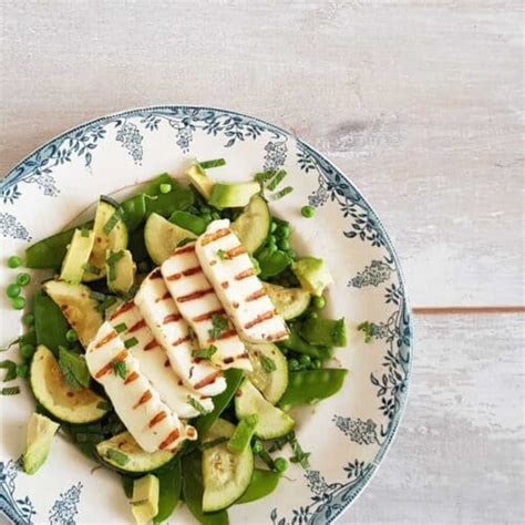 Salade Met Gegrilde Halloumi En Groene Groenten Culi Sandra