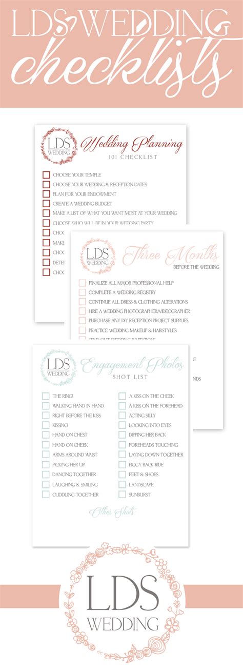 LDS Wedding Checklists Free Printable For All Your Planning Needs