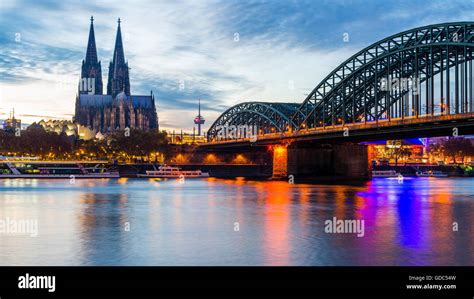 Rhine Cologne Cathedral Hohenzollernbr Cke Cologne North Rhine