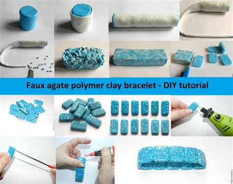 Faux Agate Polymer Clay Bracelet Diy Tutorial