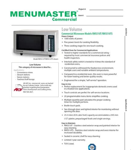 30 L Stainless Steel Menumaster Commercial Microwave Oven at best price ...