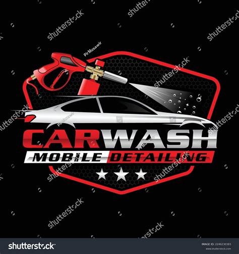 Carwash Automotive Detailing Logo Design Template Stock Vector Royalty