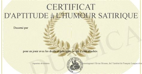 Certificat D Aptitude A L Humour Satirique