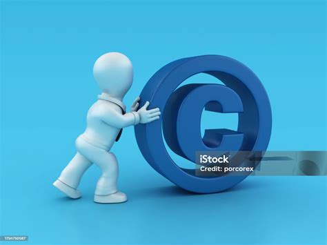 Cartoon Business Character With Copyright Symbol Stock Photo Download