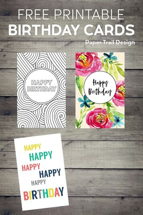 Free printable birthday card templates
