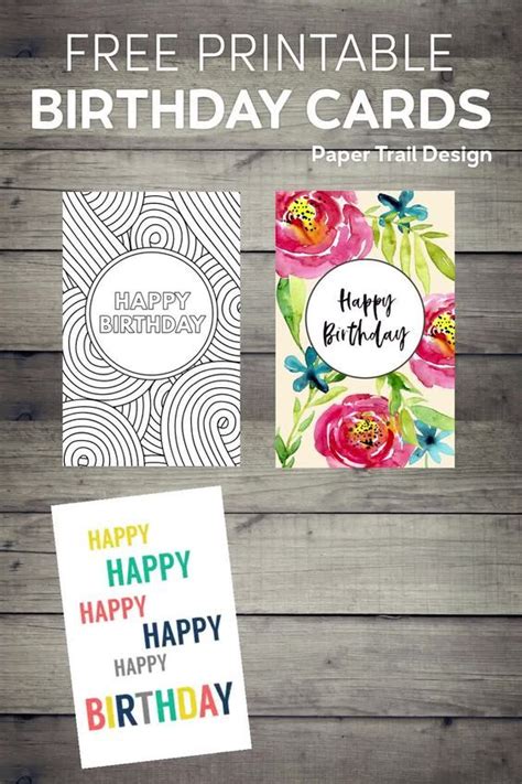 Free Printable Birthday Card Templates