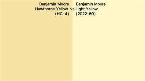 Benjamin Moore Hawthorne Yellow Vs Light Yellow Side By Side Comparison