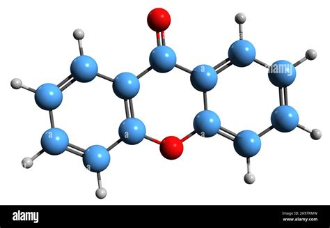 3d Imagen De La Fórmula Esquelética Xanthone Estructura Química Molecular De Insecticida