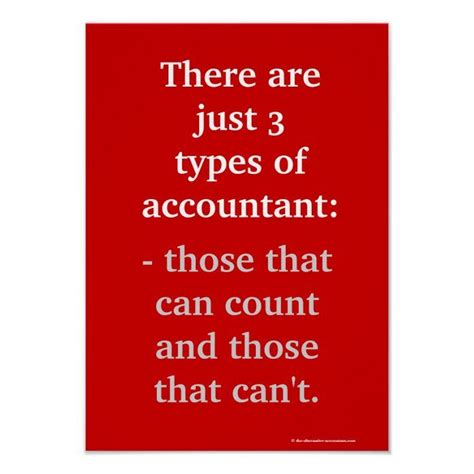 Types Of Accountant Famous Funny Accounting Quote Poster Zazzle