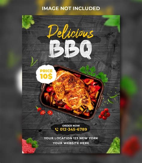 Premium Psd Bbq Food Menu Flyer Template For Restaurant