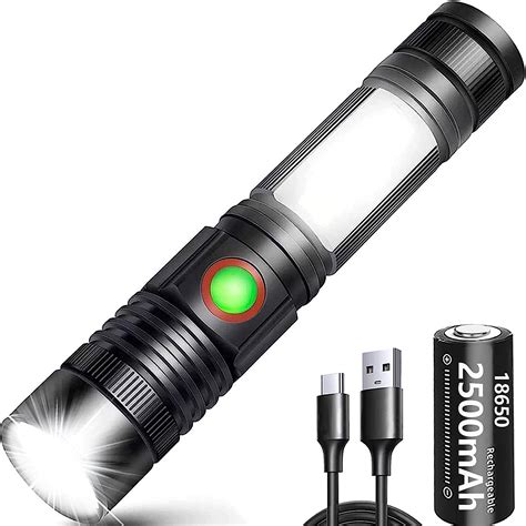 REHKITTZ Torche Lampe De Poche 2000 Lumens LED USB Rechargeable