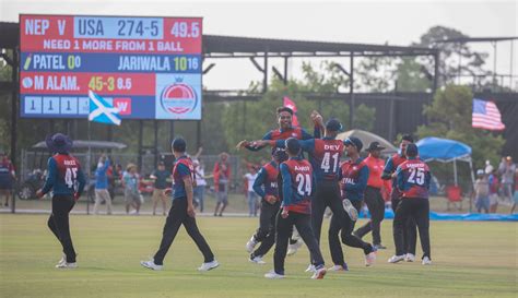 Match Between Nepal Us Under Icc Mens Cricket World Cup League 2 Ends