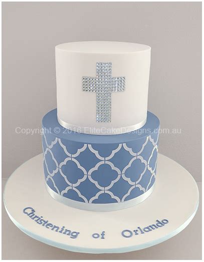 Christening Cake With A Holy Cross By Elitecakedesigns Sydney