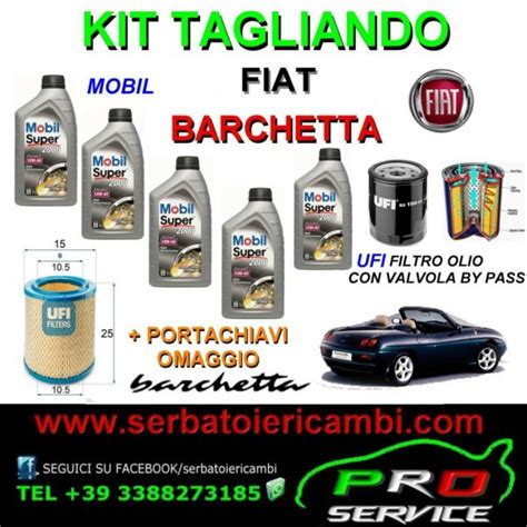 Tagliando Filtri Ufi Fiat Barchetta V Lt Olio Mobil Super