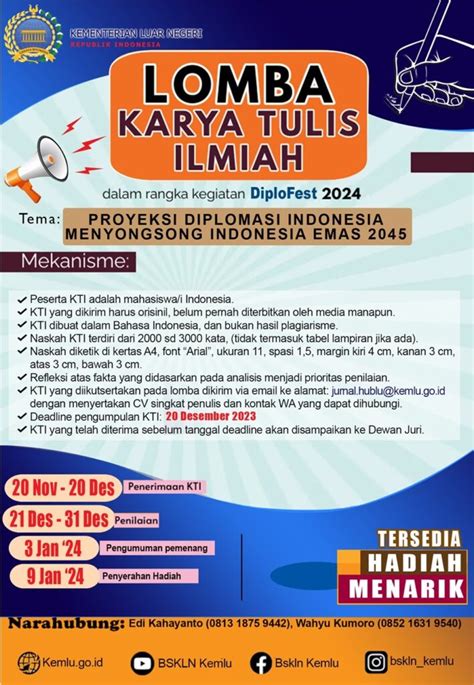 Lomba Karya Tulis Ilmiah Dalam Rangka Kegiatan DiploFest 2024 UPI