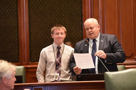 Rep Swanson Hosts Galesburg Student Caden Wilson As Honorary Page In