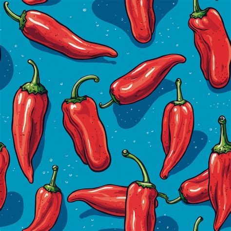 Premium Vector Seamless Colorful Chilli Pepper Pattern