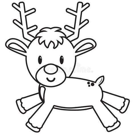 Vector Cartoon Cute Reindeer Isolated Stock Illustration Illustration