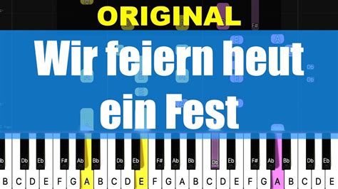 Piano Tutorial Wir Feiern Heut Ein Fest ORIGINAL YouTube