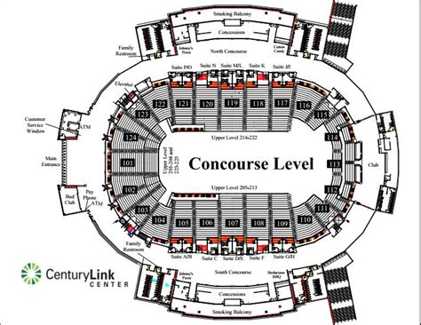 Arena Map - CenturyLink Center