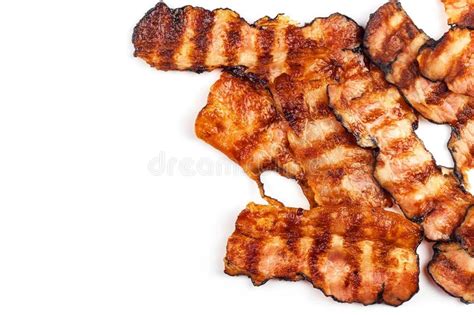 Tocino Asado A La Parrilla En Blanco Tocino Cocinado Curruscante En La