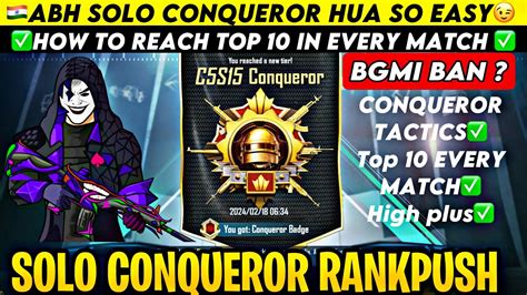 DAY 25 HOW TO GET HIGH PLUS IN SOLO BGMI SOLO CONQUEROR RANKPUSH