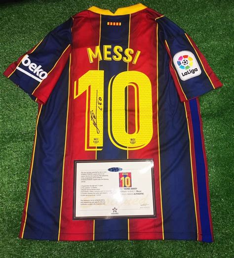 Lionel Messi SIGNED Barcelona HOME 20/21 Signature - Etsy