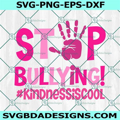 Stop Bullying Svg Pink Shirt Day Svg School Shirt Svg Svgbdadesigns