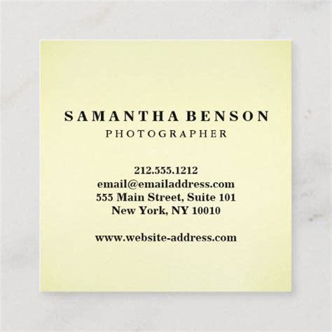 Modern Professional Minimalist Rustic Hello Square Business Card Zazzle