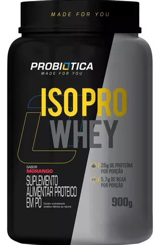 Suplemento En Pó Probiótica Whey Protein Sabor Morango X 900g Frete