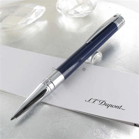 Stylo Bille Dupont D Initial Laqu Bleu Chrome