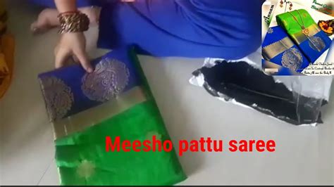 Parrot Green Saree Unboxing Meesho Pattu Saree Haul Trending