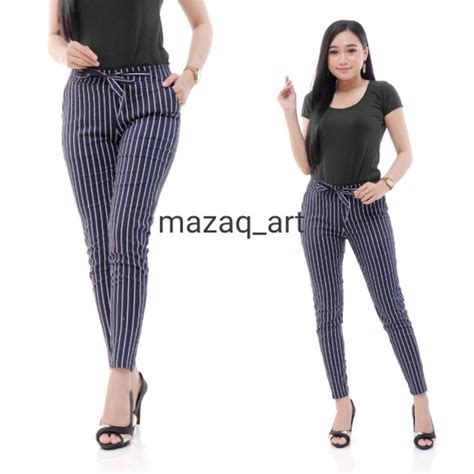 Jual CELANA SALUR GARIS BELANG WANITA SALUR GARIS TERLARIS WANITA