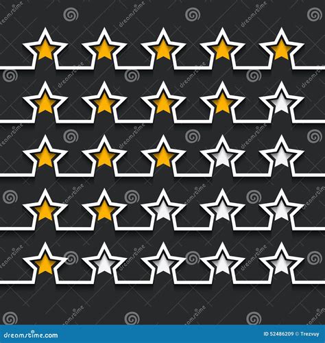 Vector Modern Stars Rating Set On Black Stock Vector Illustration Of