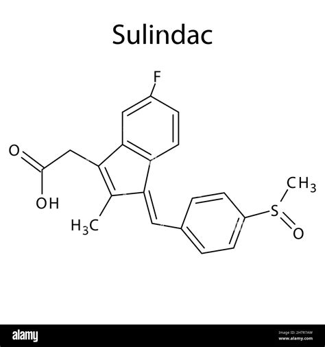 Sulindac Molecular Structure Flat Skeletal Chemical Formula NSAID